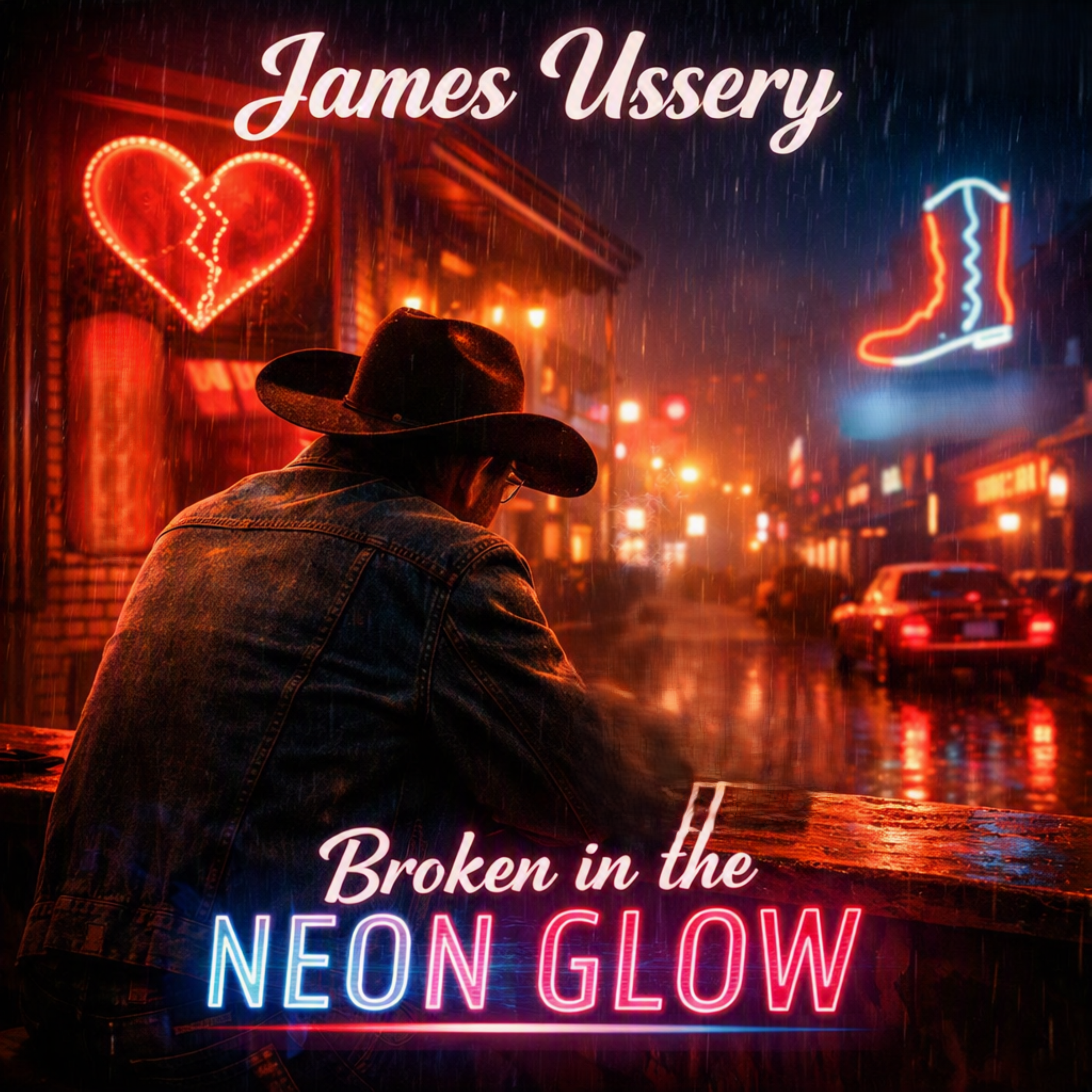 Cover art for Broken in the Neon Glow by James Ussery
